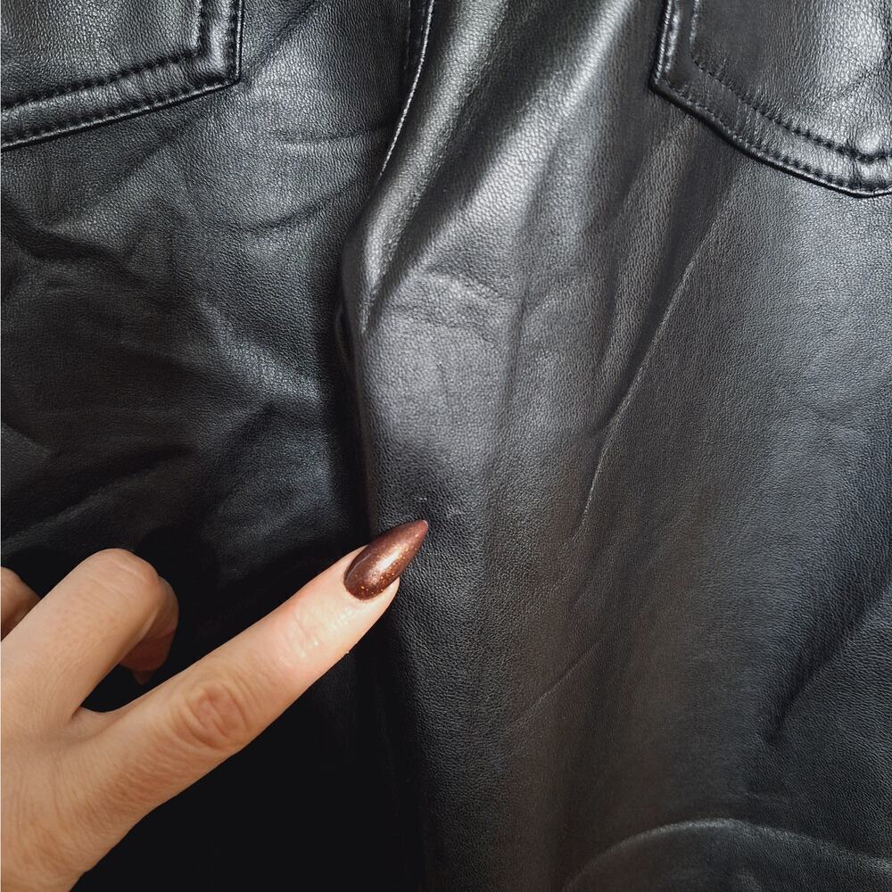 Avec Les Filles Gabi Faux Leather Pant Cargo Utility Small High Rise Straight - Picture 10 of 12